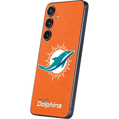 NFL Miami Dolphins Distressed- Orange Galaxy S25 Skin